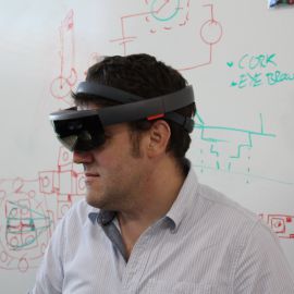 Eric Worral wearing virtual reality headset
